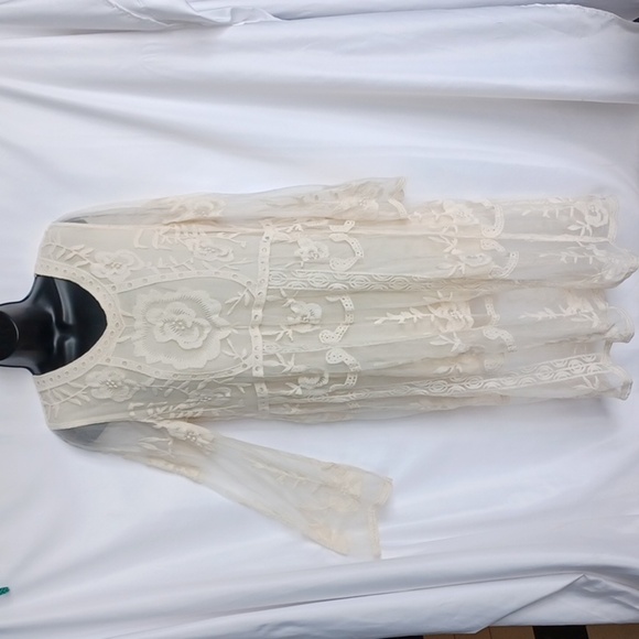 Entro Lovely Lace Dress Wedding Dress Boho Lace Rehersal, Crochet, S - Picture 3 of 11